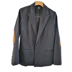 Lucca x Wildfang Black Empower Blazer size Medium Elbow patches Academia Preppy